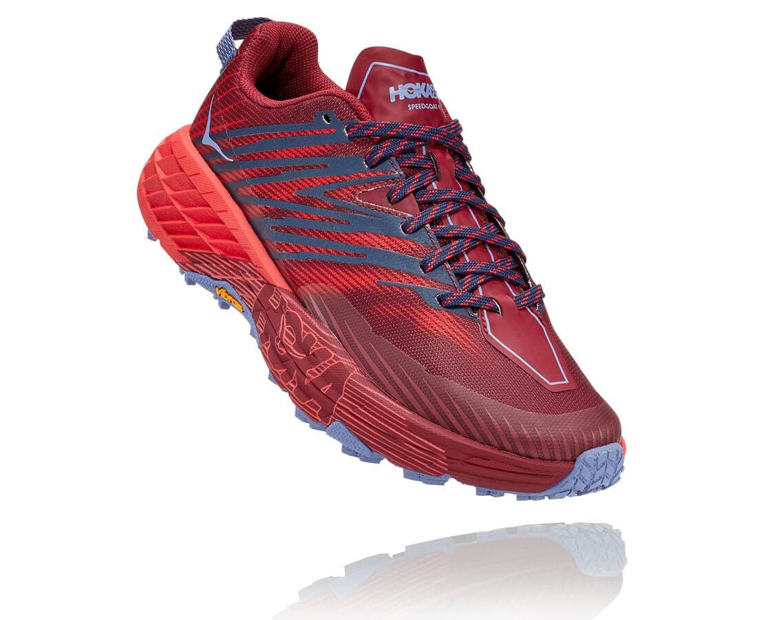 Hoka One One Speedgoat 4 Női Terepfutó Cipők Sötét Barna / Piros [LOCRB-3742]